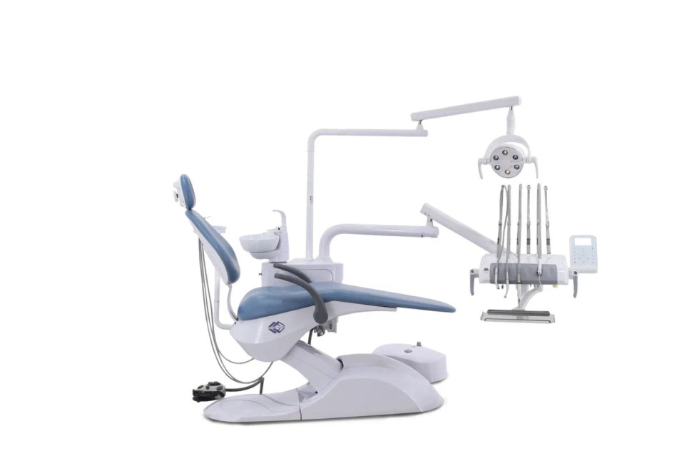 Стоматологическая установка CQ-216 (СО-003М-01) голубой, верхняя подача