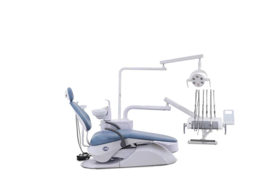 Стоматологическая установка CQ-216 (СО-003М-01) голубой, верхняя подача