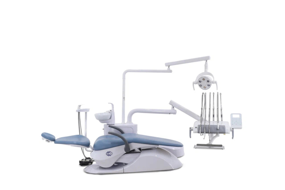 Стоматологическая установка CQ-216 (СО-003М-01) голубой, верхняя подача
