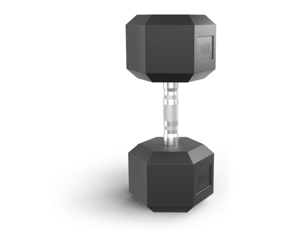 Гантель гексагональная UNIX Fit обрезиненная 30 кг / шт.