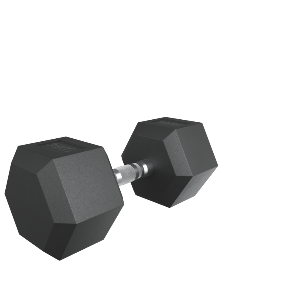 Гантель гексагональная UNIX Fit обрезиненная 30 кг / шт.