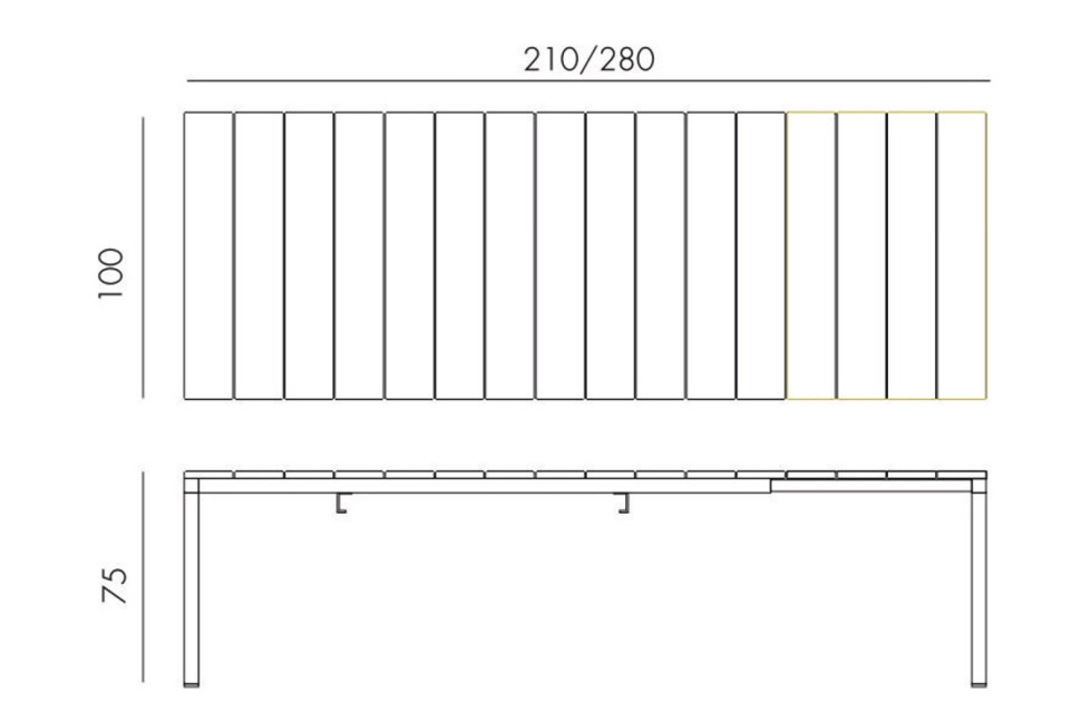 Стол раздвижной Rio 210, тортора