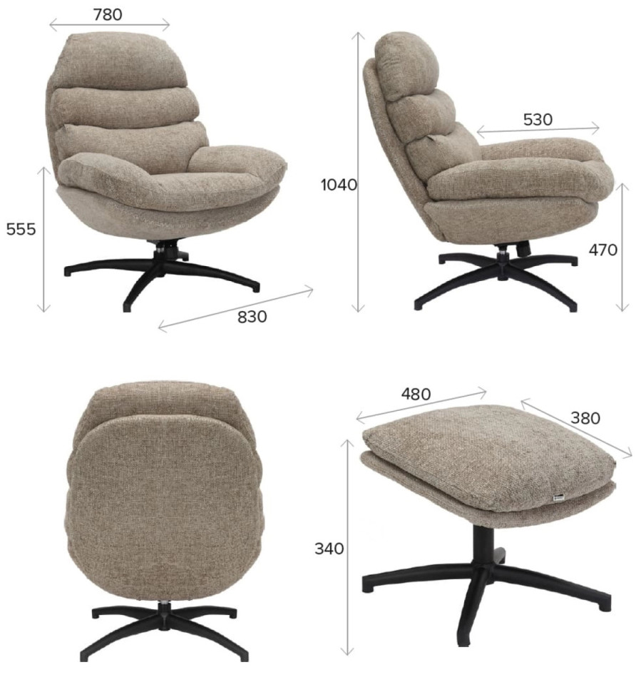 Кресло Everprof Cherry Ткань Бежевый