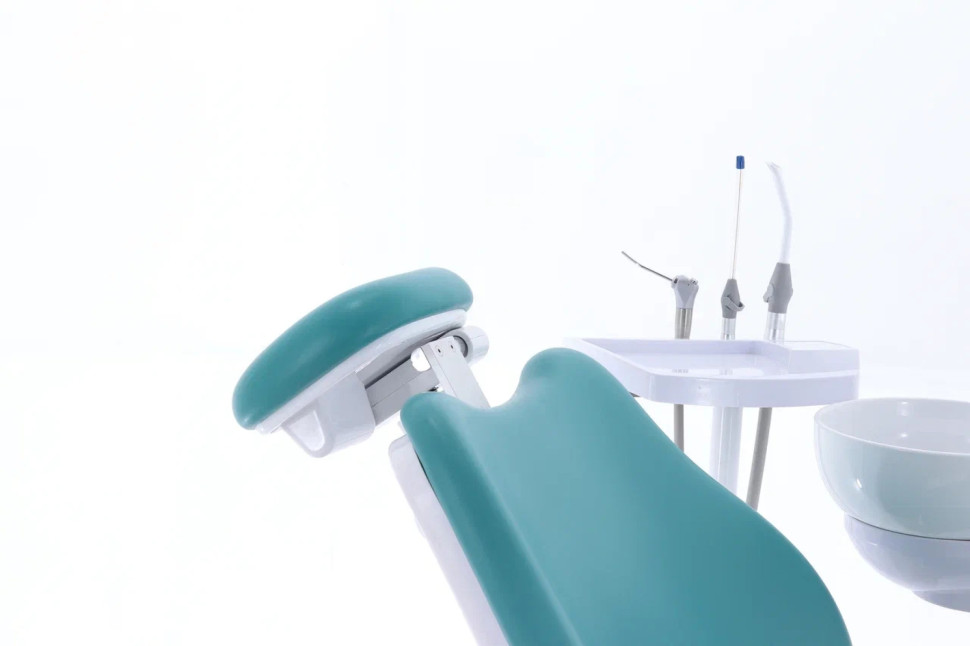 Стоматологическая установка CQ-217 (СО-004М-02) голубой, нижняя подача