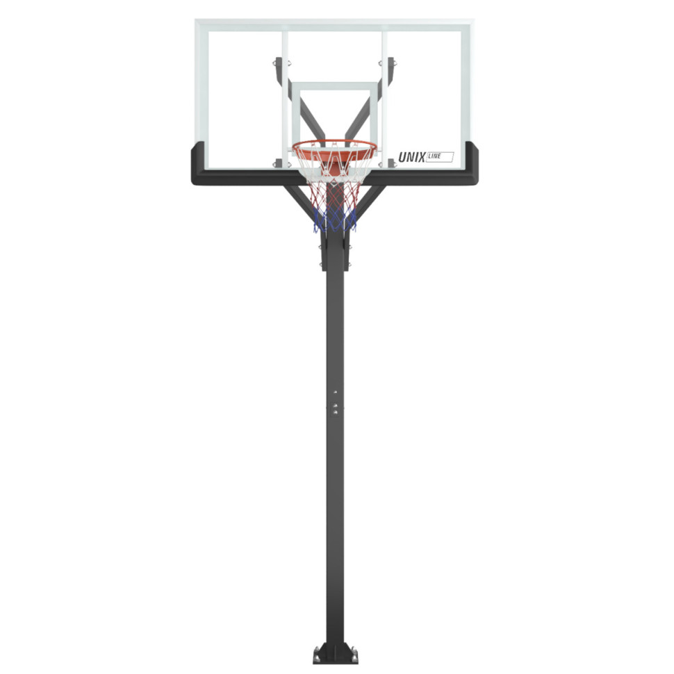 Баскетбольная стойка стационарная UNIX Line B-Stand-PC 72"x42" R45 H230-305 см