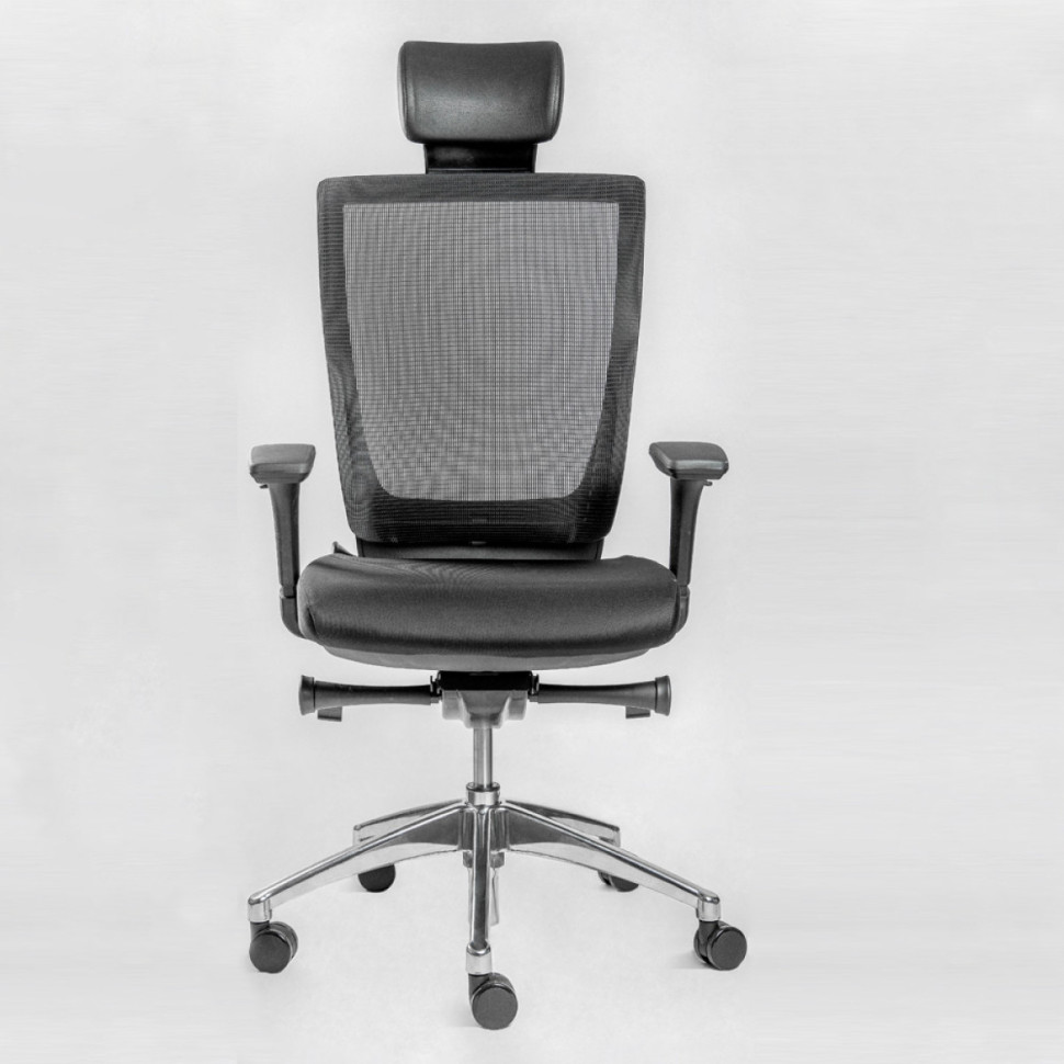 Кресло FALTO PROMAX PMX11KALM-AL/BK-BK Спинка сетка черн/сидение ткань черн/Каркас черн