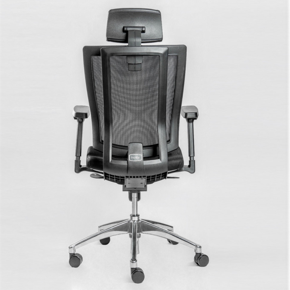 Кресло FALTO PROMAX PMX11KALM-AL/BK-BK Спинка сетка черн/сидение ткань черн/Каркас черн