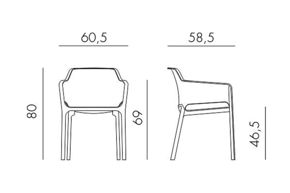 Стул-кресло Net, тортора, с серой подушкой