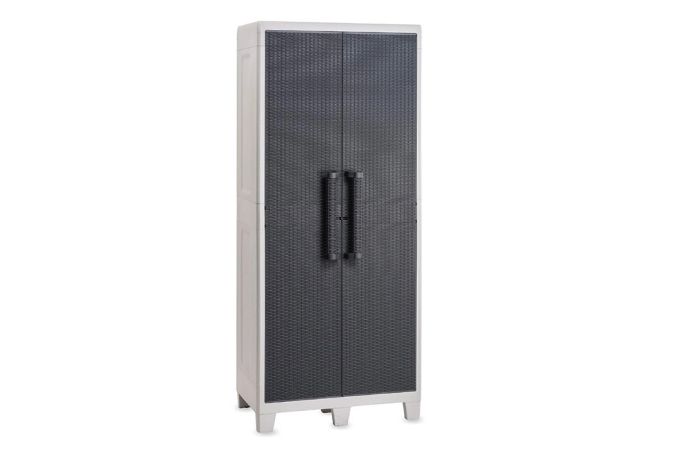 Уличный шкаф TOOMAX 2х дверный глубокий SANTORINI XL (3 полки),светло-серый/антрацит 