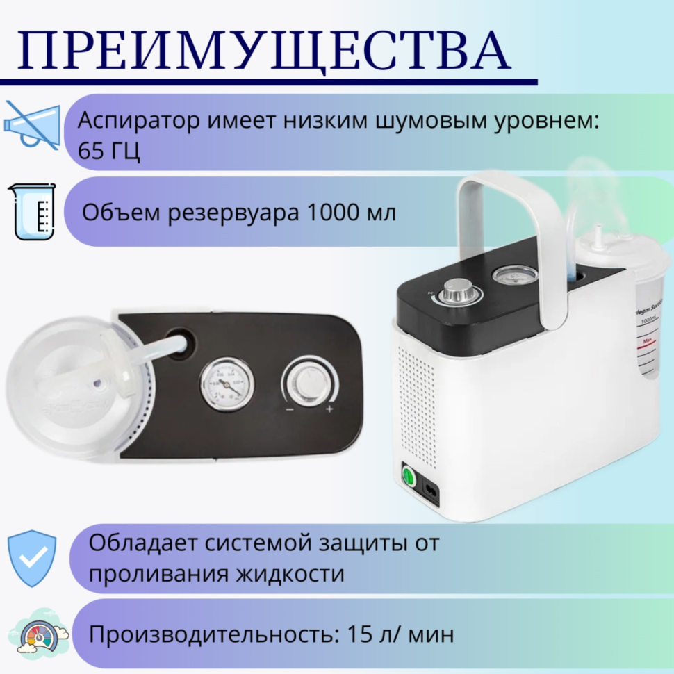 Отсасыватель (аспиратор) портативный VIENA (1л) (17563)