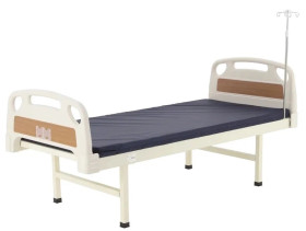 Кровать для лежачих больных механическая MED-MOS Е-18 (ABS, 1 секция, матрас, без колес, уголки)