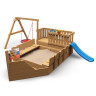 Песочница Выше Всех Лодочка с качелями и горкой