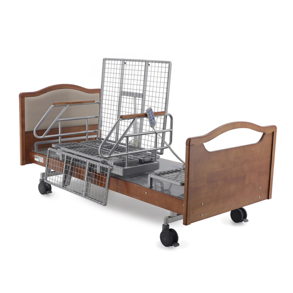 Кровать электрическая MED-MOS DB-2B с поворот.креслом в правую сторону (коричневый)