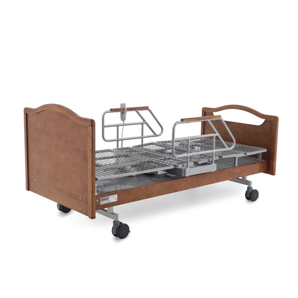 Кровать для лежачих больных электрическая MED-MOS DB-2B с поворот.креслом в правую сторону (коричневый)