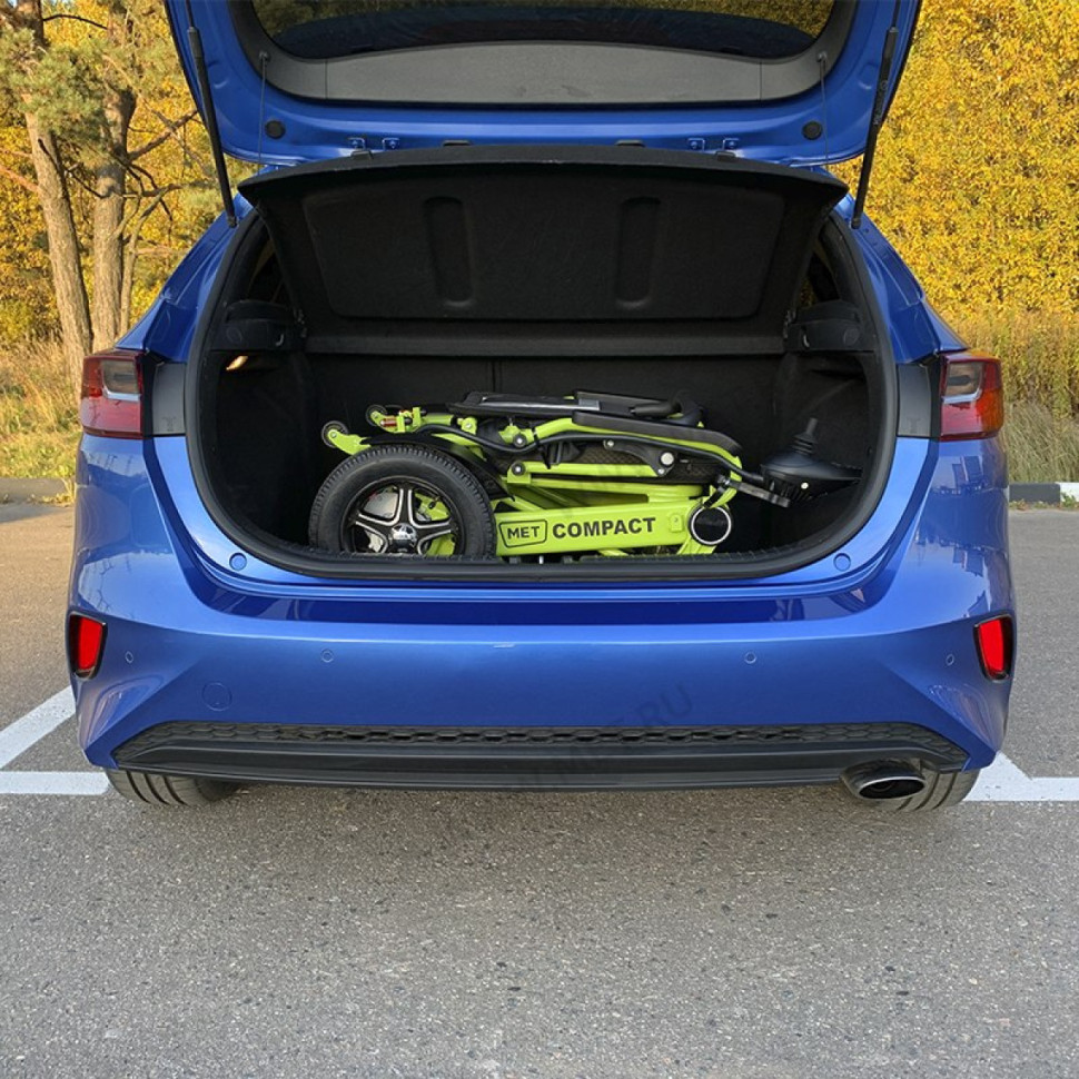 Кресло-коляска электр. MET Compact 35 (17290) цвет рамы зеленый, 2 АКБ