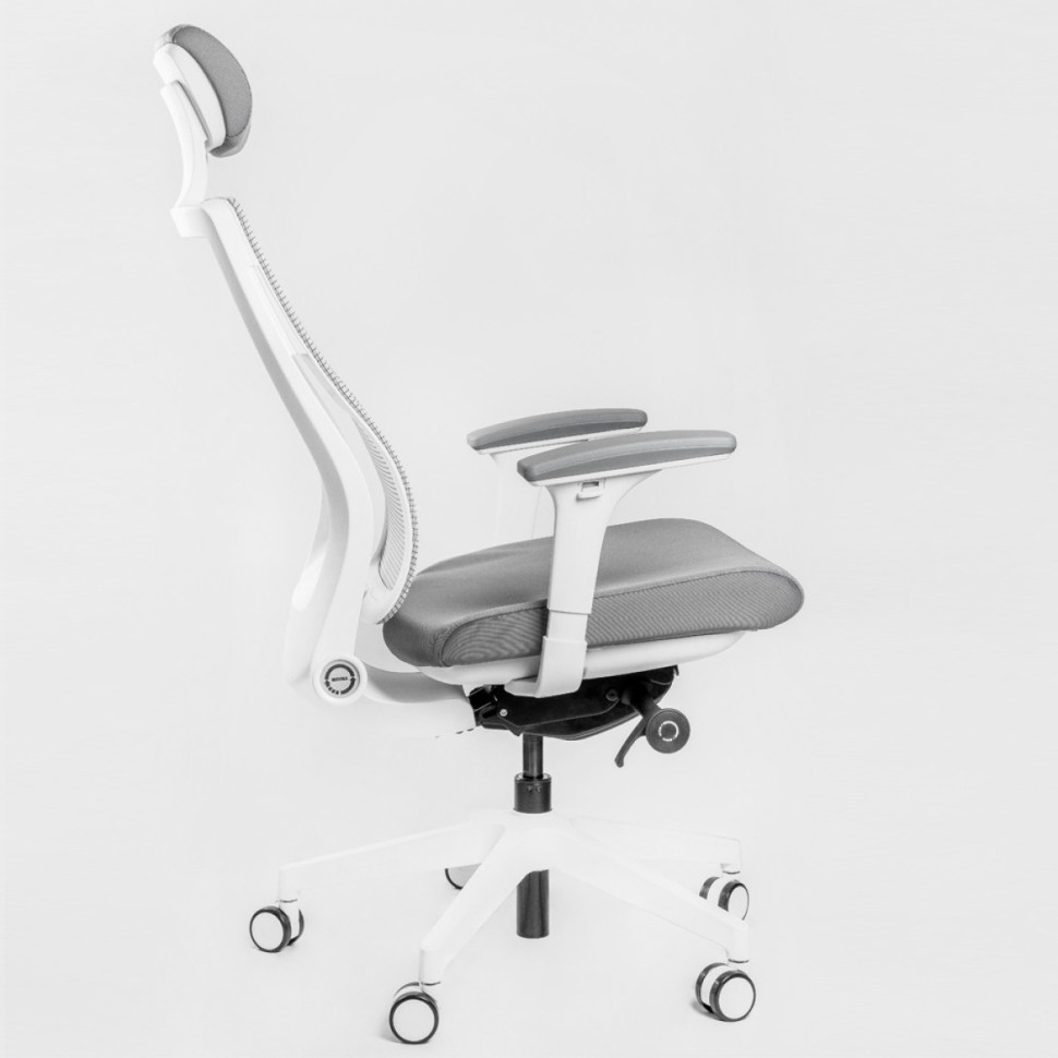 Кресло FALTO TRIUM TRI-11WALM/GY-GY Спинка серая/сидение серое/Каркас белый