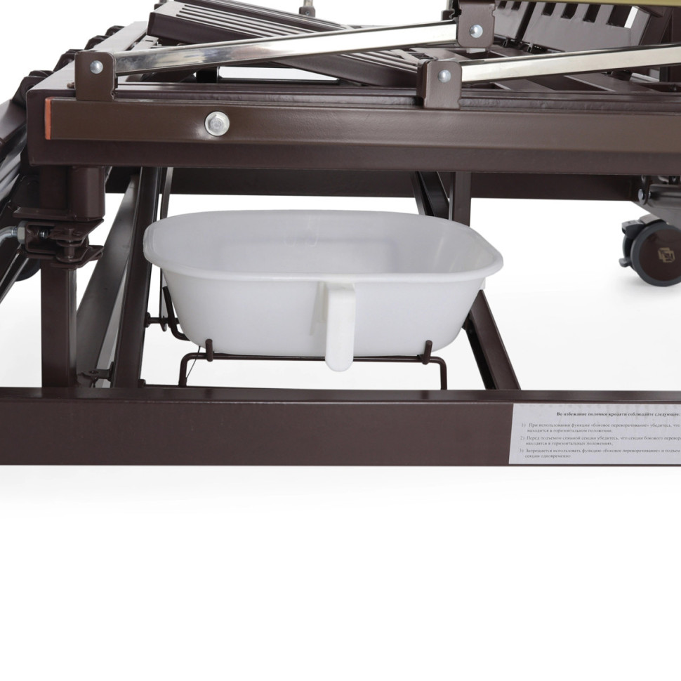 Медицинская кровать для лежачих больных MED-MOS E-45A (ЛДСП венге) ширина ложемента 120 см, с матрасом