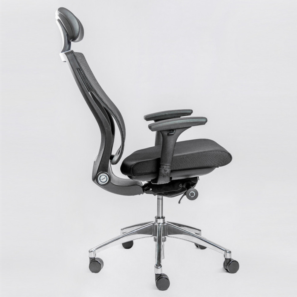 Кресло FALTO TRIUM TRI-11KALM-AL/BK-BK Спинка сетка черная/сидение ткань черная/ Каркас черн