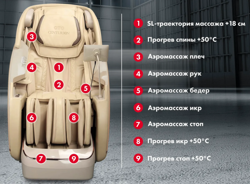 Массажное кресло OTO CENTURION PRO CN-01 Песочный