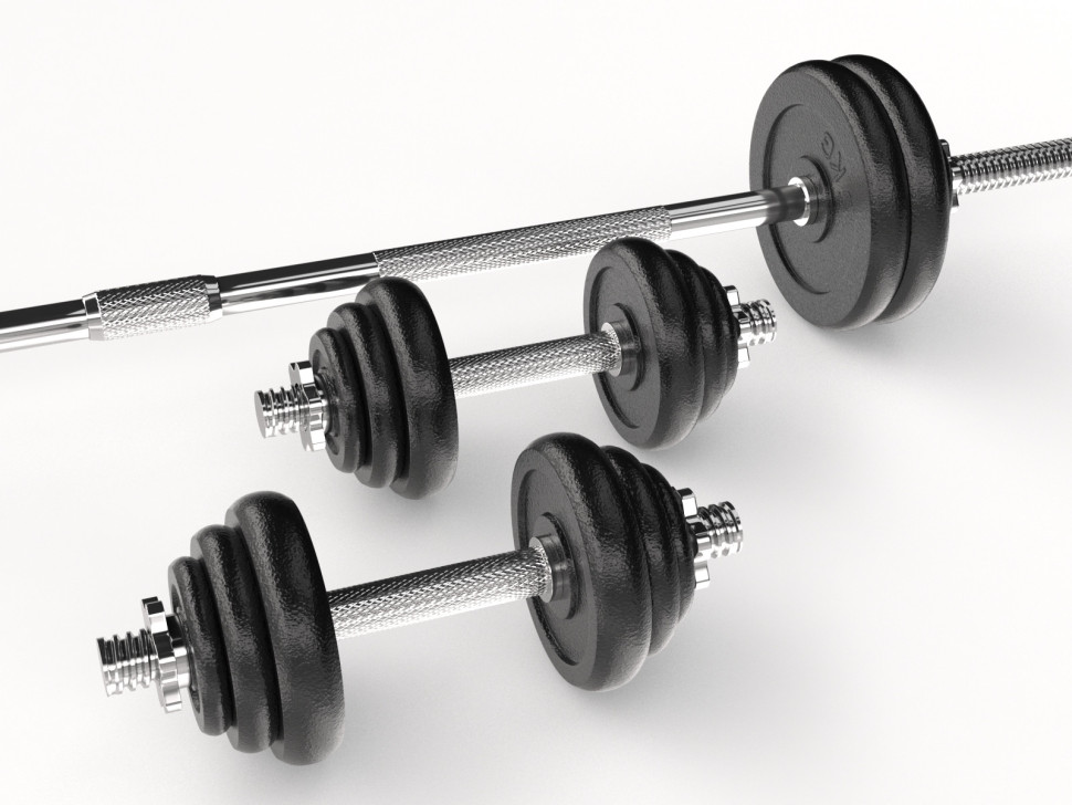 Набор гантелей и штанга UNIXFIT в кейсе 50 кг