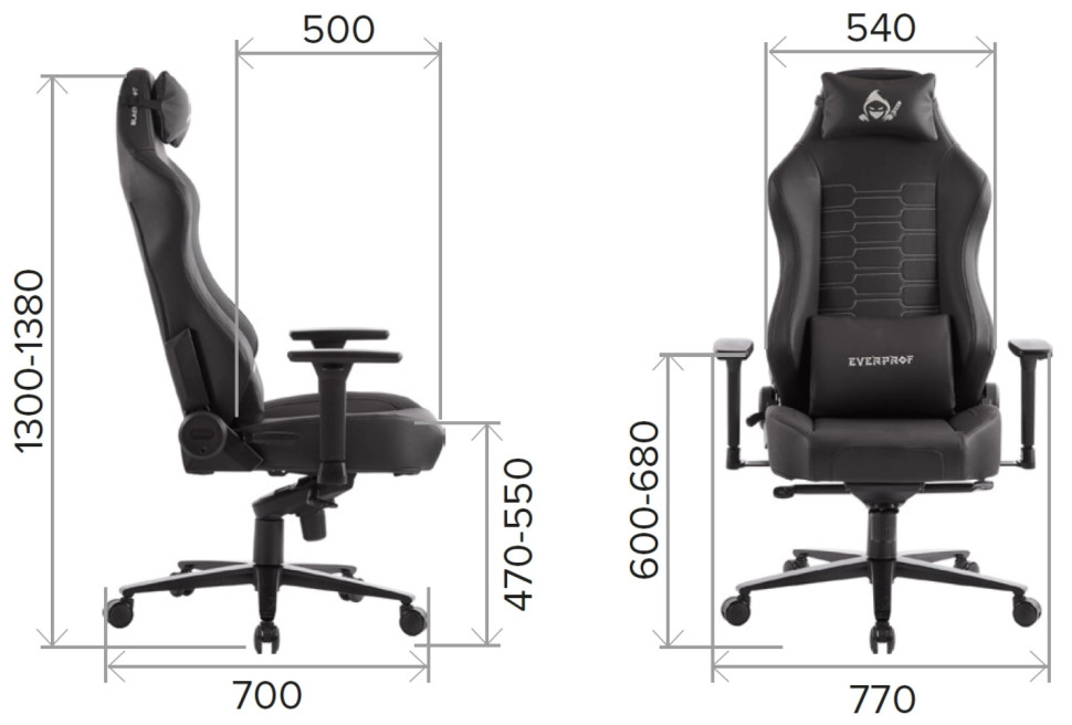 Геймерское кресло Everprof Blackshot Экокожа Черный