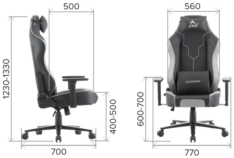 Геймерское кресло Everprof Rapid Экокожа Серый