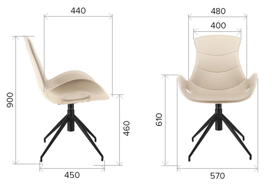 Обеденное кресло Everprof Freedom Экокожа Коричневый