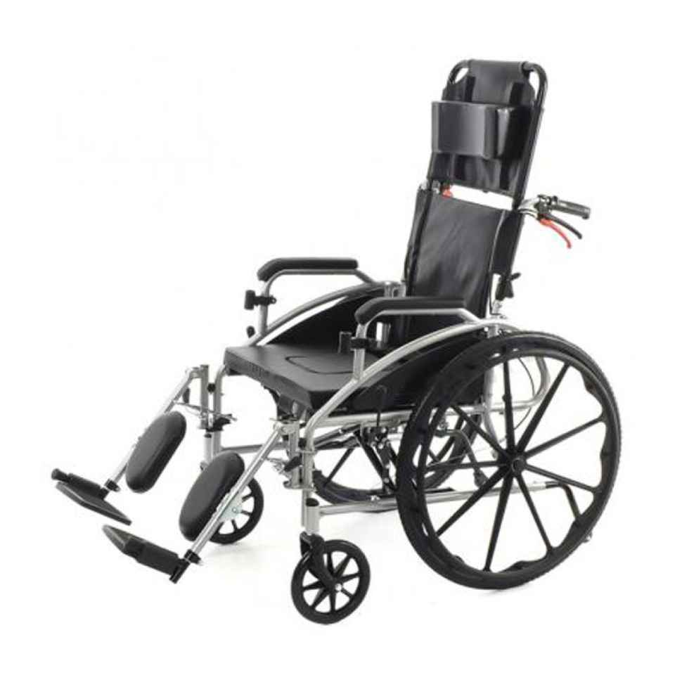 Кресло-коляска механическая MK-620 (FS619GC) с санитарным устр-вом и тормозами для сопровожд (46 см)