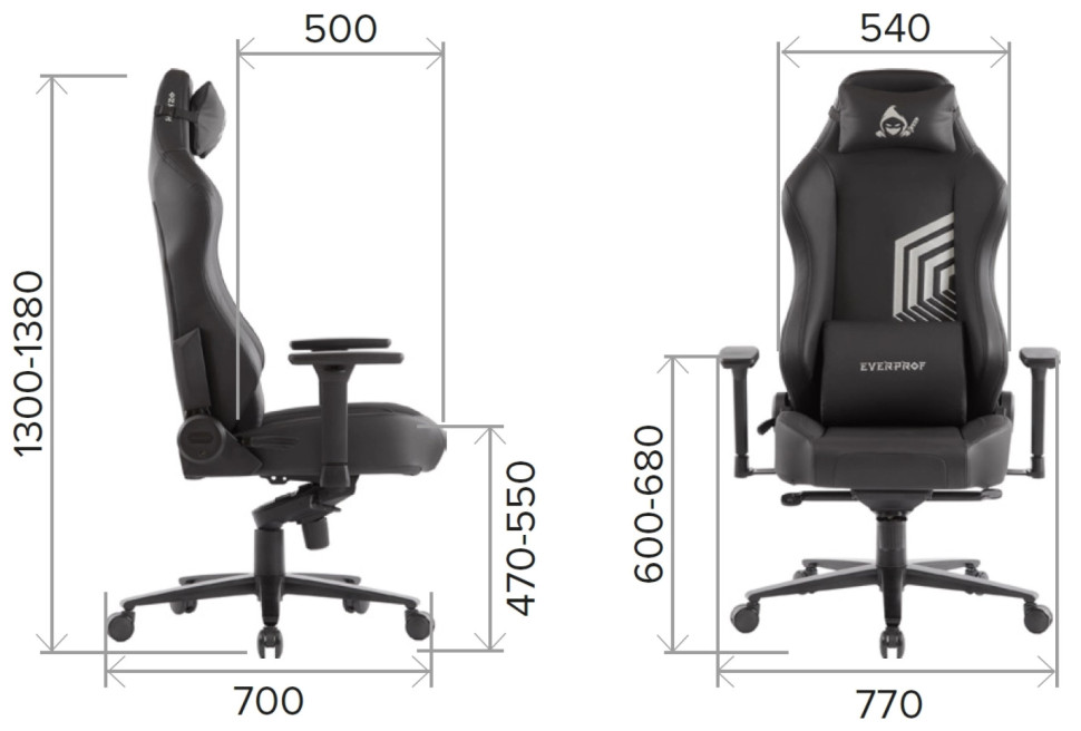 Геймерское кресло Everprof Hanzo Экокожа Черный