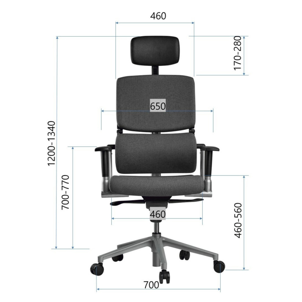 Офисное компьютерное кресло SCHAIRS Menches MEN-101L, Цвет: серый