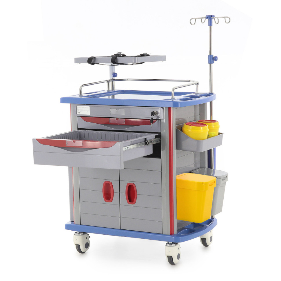Тележка медицинская Med-Mos ЕТ850-02 ТМ-021АН-00 серая