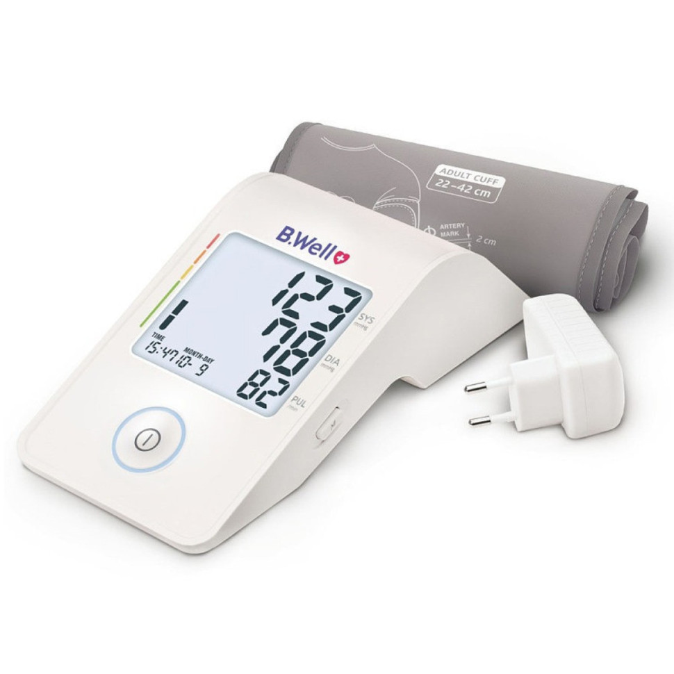 Тонометр автоматический B.Well MED-53 + адаптер от Micro USB, манжета M-L 22-42 см