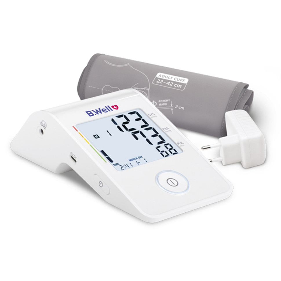 Тонометр автоматический B.Well MED-53 + адаптер от Micro USB, манжета M-L 22-42 см