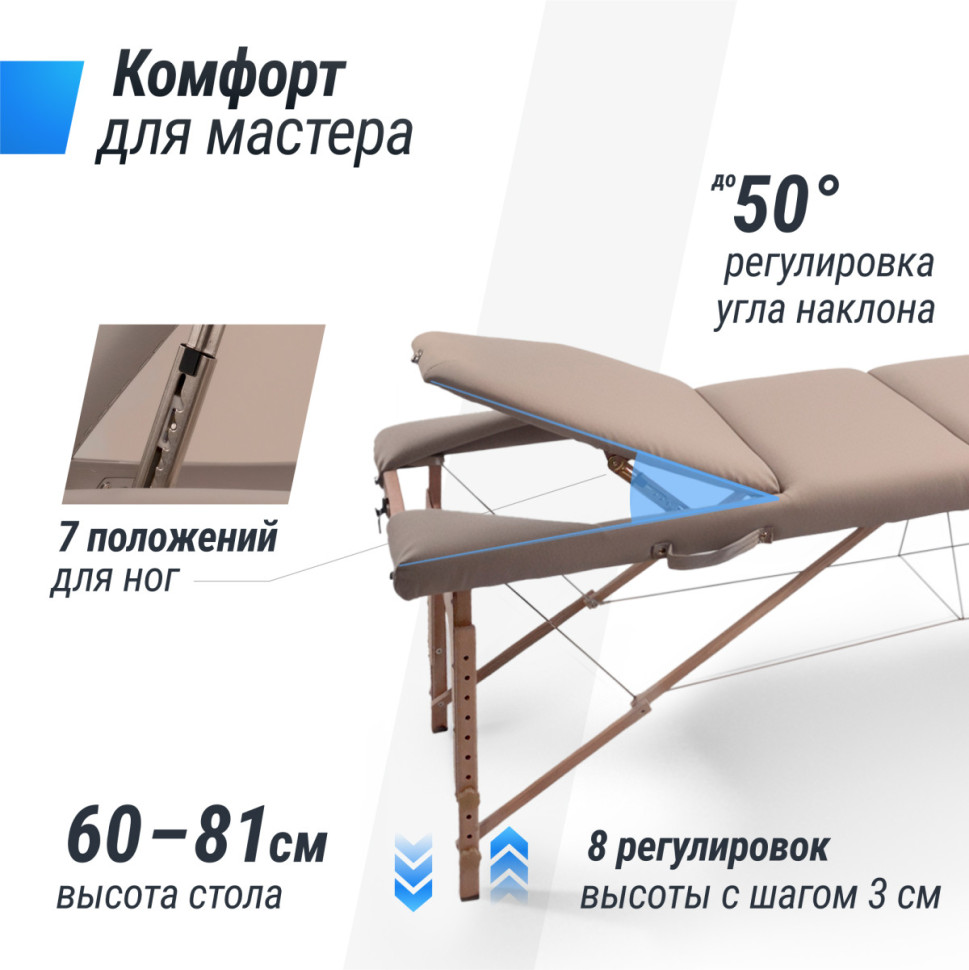 Массажный стол UNIX Serenity 3 Section Grey