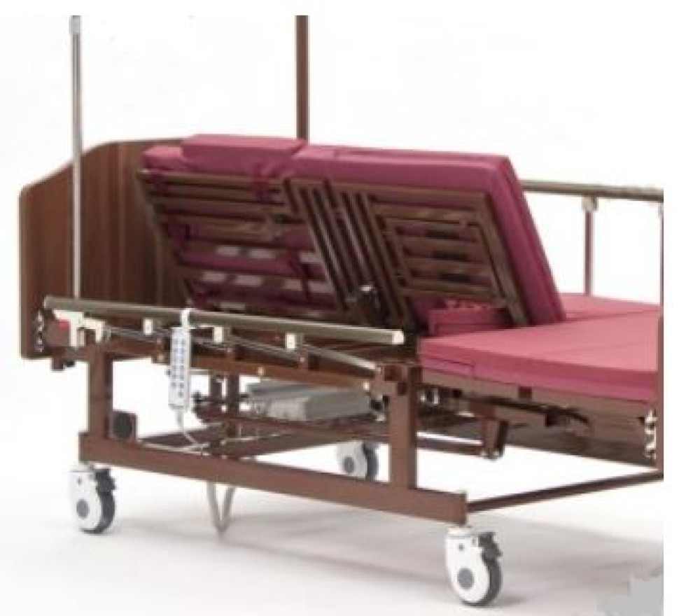 Кровать медицинская электрическая МЕТ REVEL 17091 с левым т/у, USB, с матрасом