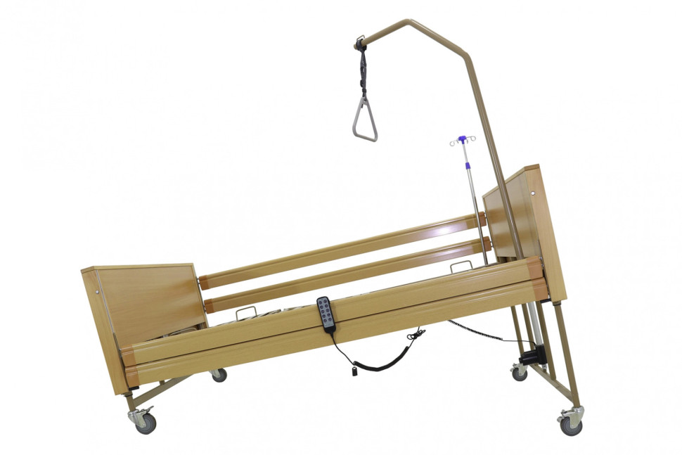 Кровать электрическая MED-MOS YG-1 (ЛДСП св.дер., 4 секции, матрас, В, Т/АТ, МЛ, Ш-140см)