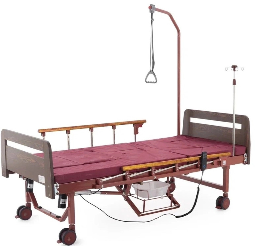 Кровать для лежачих больных электрическая MMED-MOS YG-2 (ЛДСП кор, 6 секций, матрас, уголки, столик, ванночка, К, ТУ)