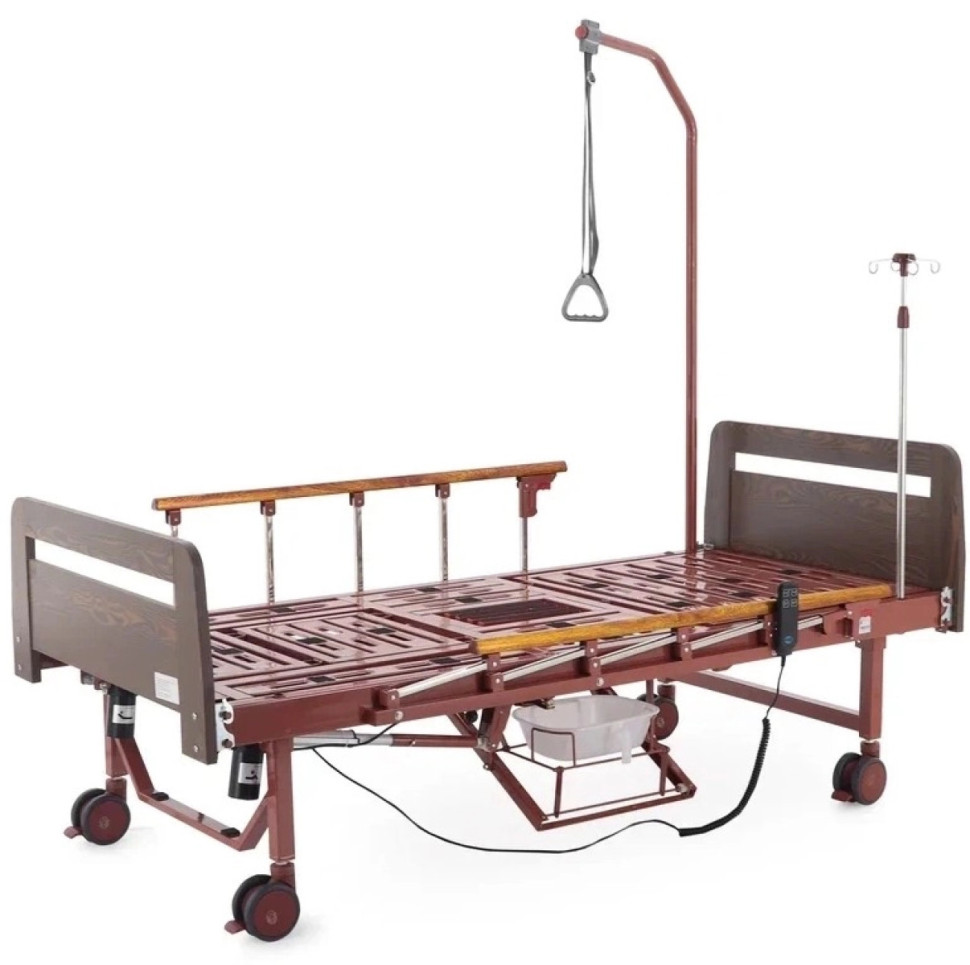 Кровать для лежачих больных электрическая MMED-MOS YG-2 (ЛДСП кор, 6 секций, матрас, уголки, столик, ванночка, К, ТУ)