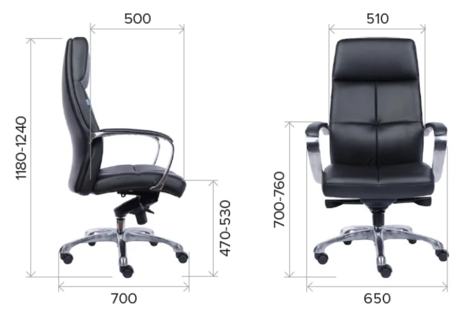 Офисное кресло Premium класса - Madrid Кожа Черный