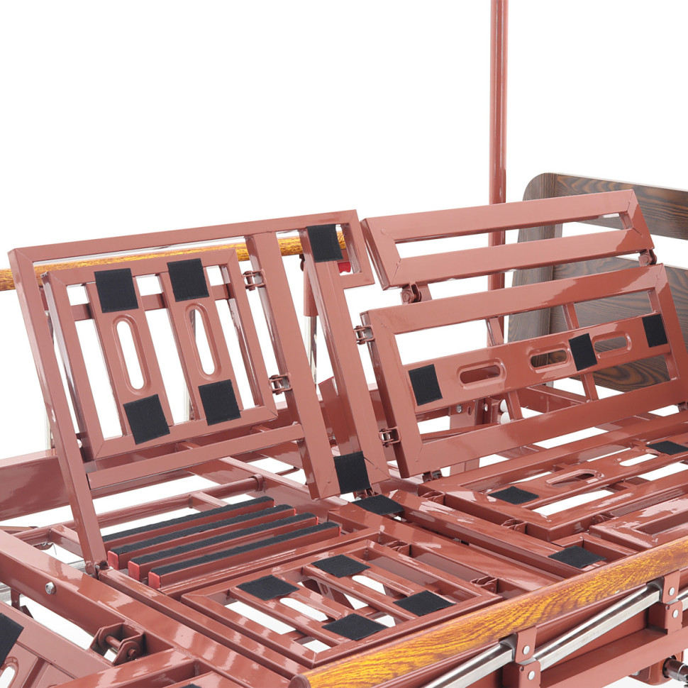 Медицинская кровать для лежачих больных MED-MOS YG-5 (ЛДСП венге, 13 секций, матрас, уголки, ТУ, столик, ванночка, БП, К)