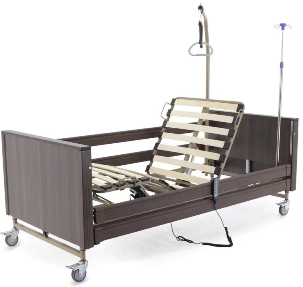 Кровать для лежачих больных с матрасом электрическая MED-MOS YG-1 (ЛДСП кор., 2В, 4 секции,Т/АТ, ДЛ)