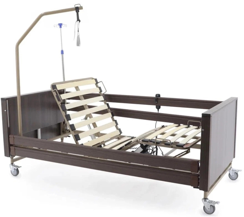 Кровать для лежачих больных с матрасом электрическая MED-MOS YG-1 (ЛДСП кор., 2В, 4 секции,Т/АТ, ДЛ)