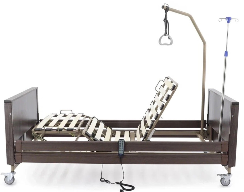 Кровать для лежачих больных с матрасом электрическая MED-MOS YG-1 (ЛДСП кор., 2В, 4 секции,Т/АТ, ДЛ)
