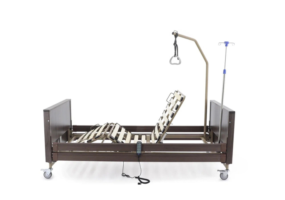 Кровать для лежачих больных с матрасом электрическая MED-MOS YG-1 (ЛДСП кор., 2В, 4 секции,Т/АТ, ДЛ)