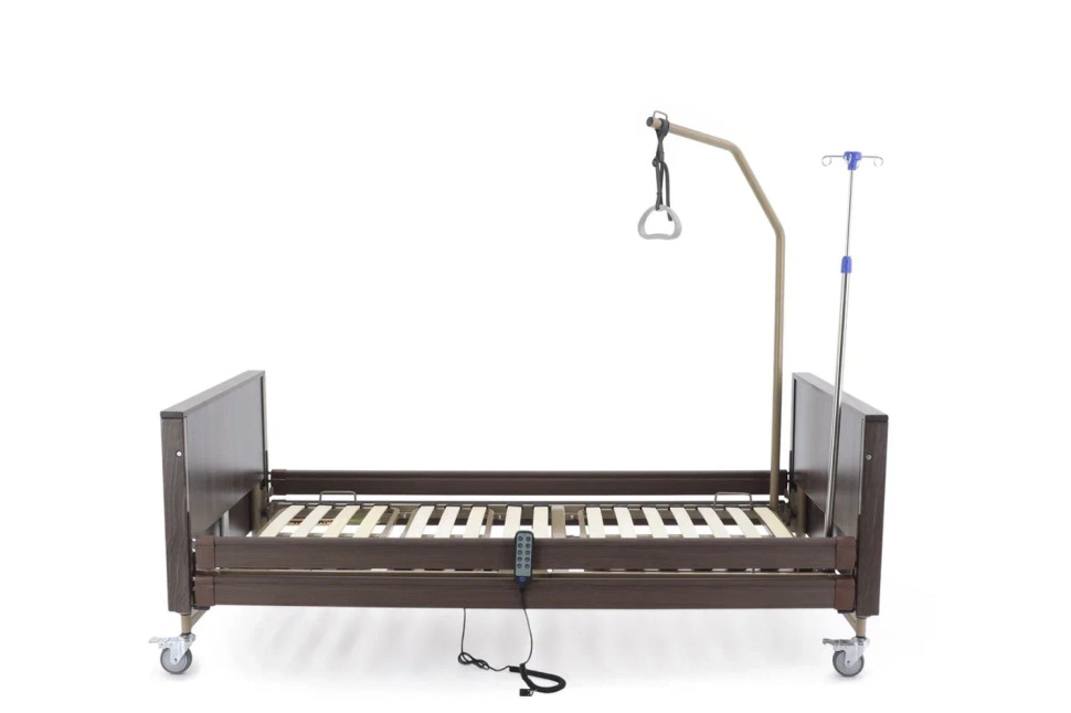 Кровать для лежачих больных с матрасом электрическая MED-MOS YG-1 (ЛДСП кор., 2В, 4 секции,Т/АТ, ДЛ)