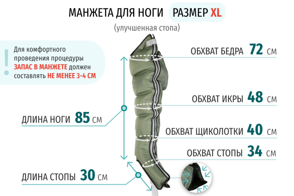 Аппарат для прессотерапии Seven Liner ZAM-200S СТАНДАРТНЫЙ, XL треугольный тип стопы
