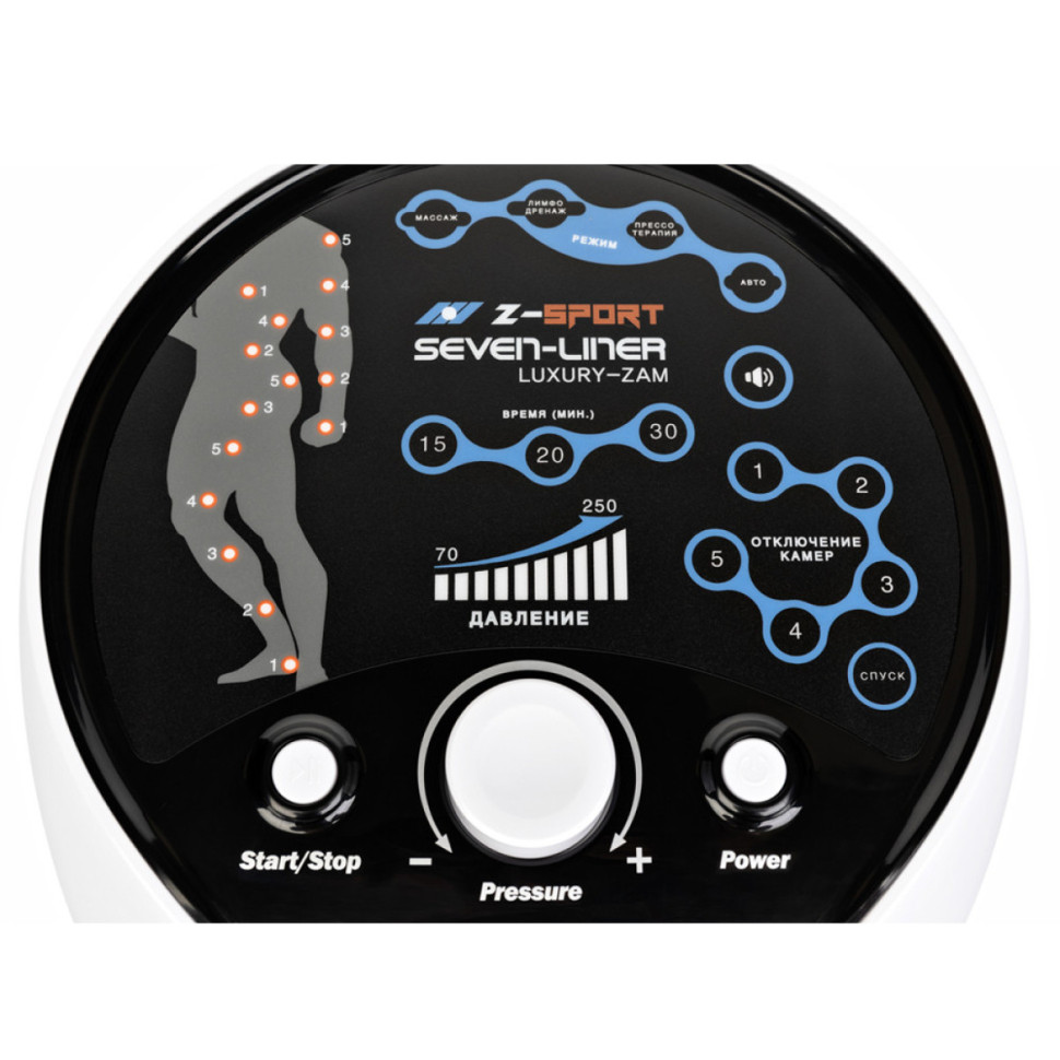 Аппарат прессотерапии Seven Liner ZAM-Luxury Z-Sport ПОЛНЫЙ, XXL (аппарат+ноги+рука+пояс)