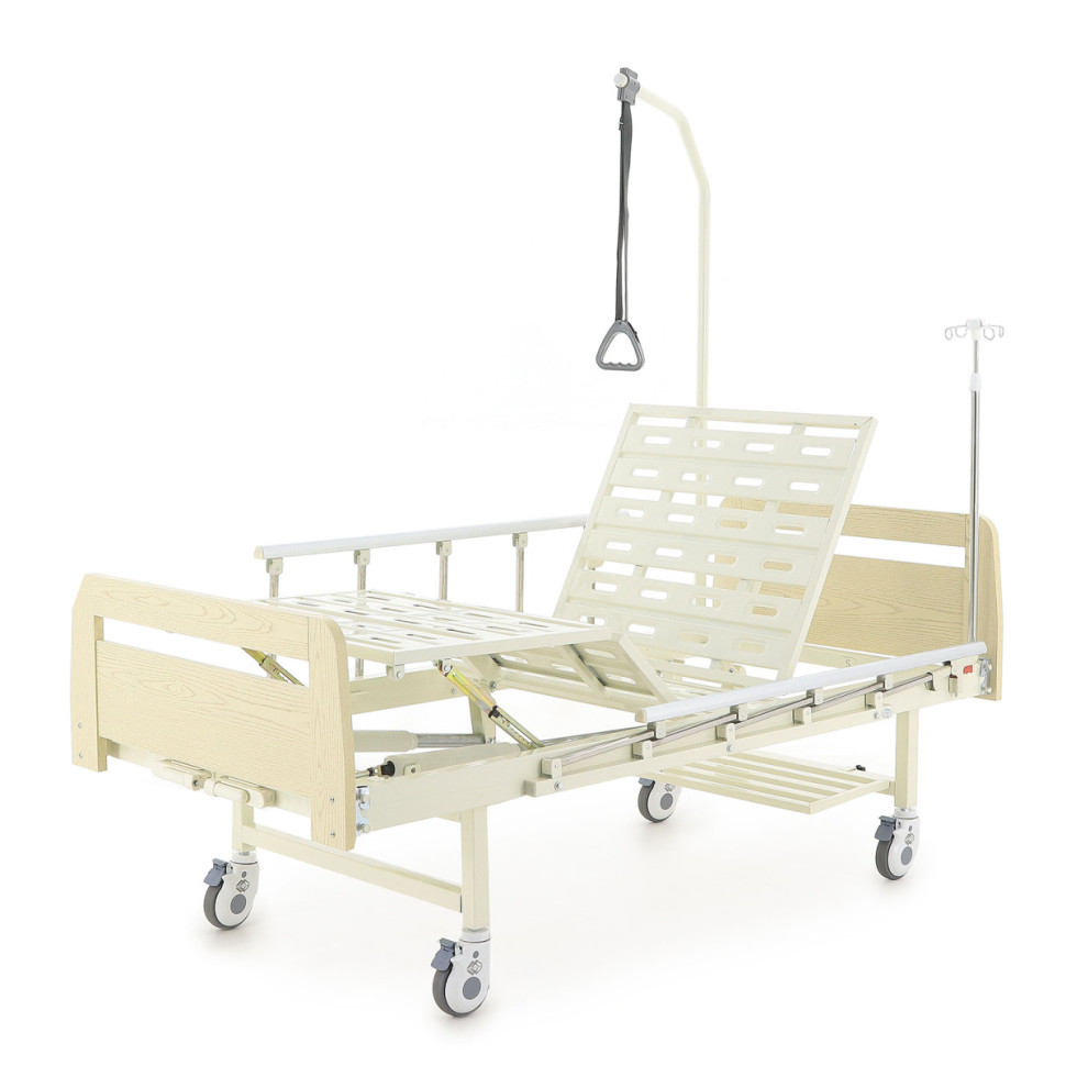 Кровать для лежачих больных с матрасом Мед-Мос Е-8 ЛДСП (светлое дерево)