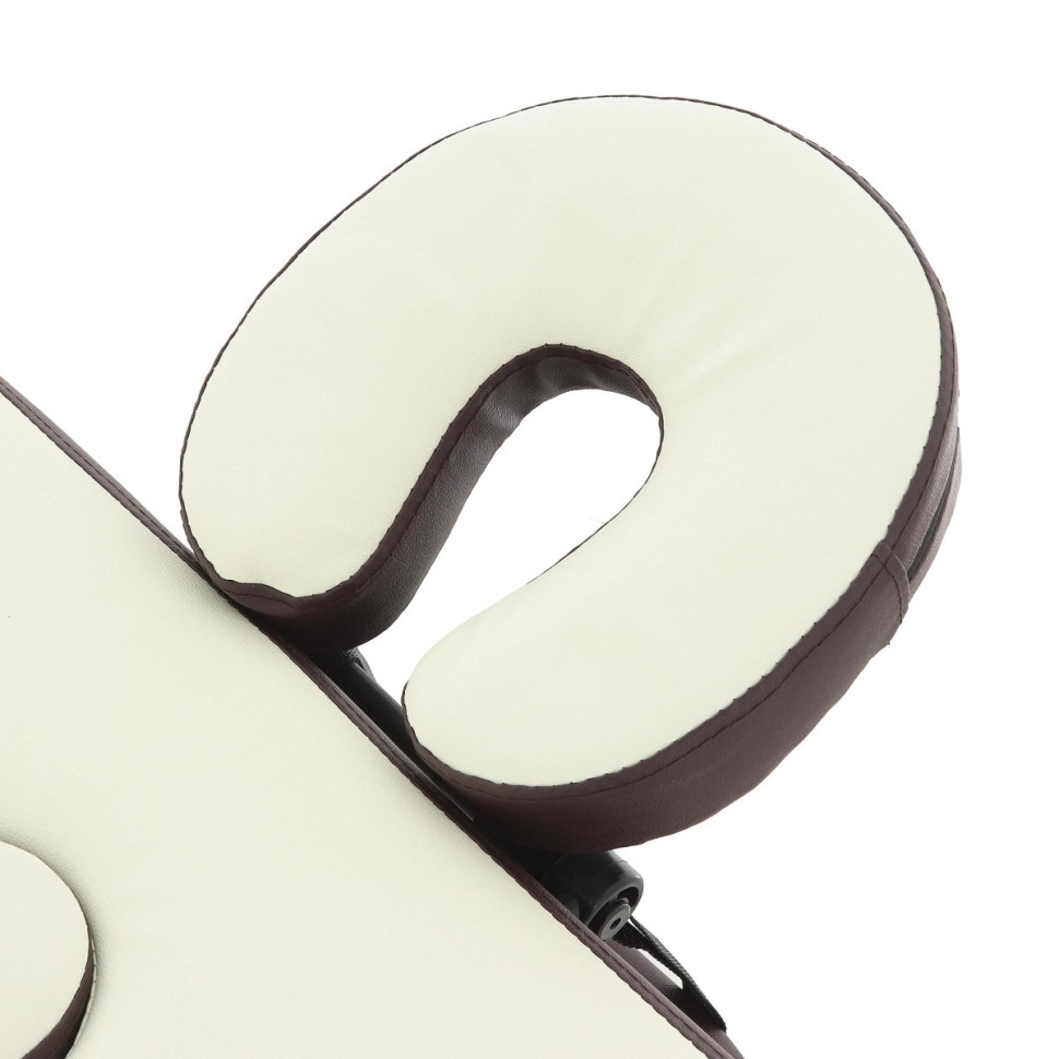 Массажный стол складной MED-MOS JF-AY01 3-х секционный, деревянная рама, кремовый-коричневый