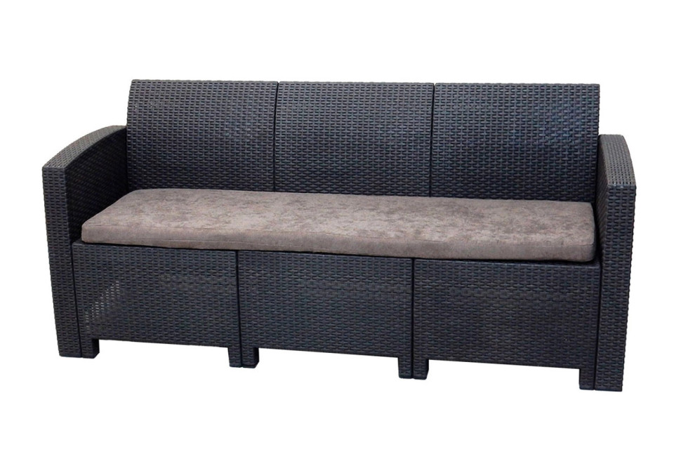 Arizona b:rattan, Диван трехместный, антрацит (3-х местная подушка)
